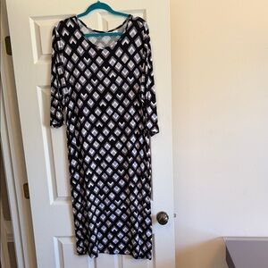 Cato Black, Purple and White Diamond Pattern Dress